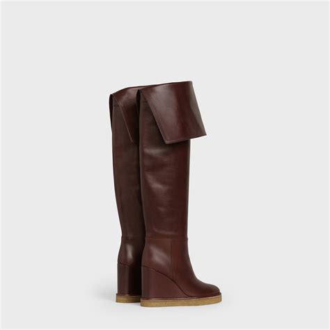 Manon Wedge Over the Knee Boot in Calfskin 